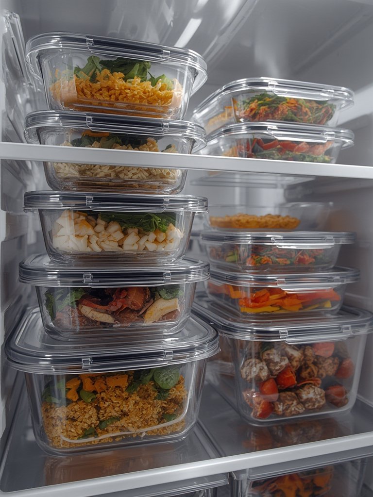 food containers in action