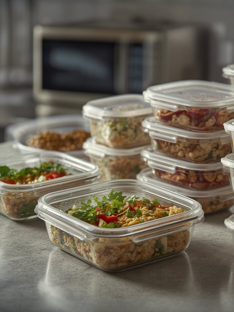 food containers in action