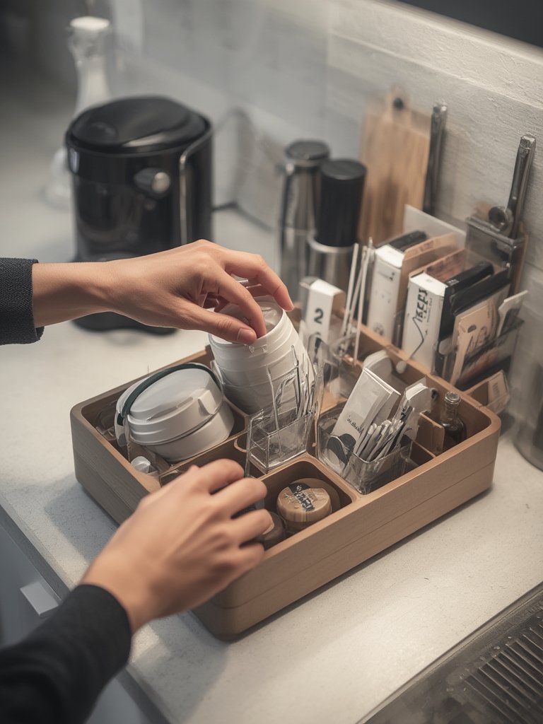 coffee organizer in action