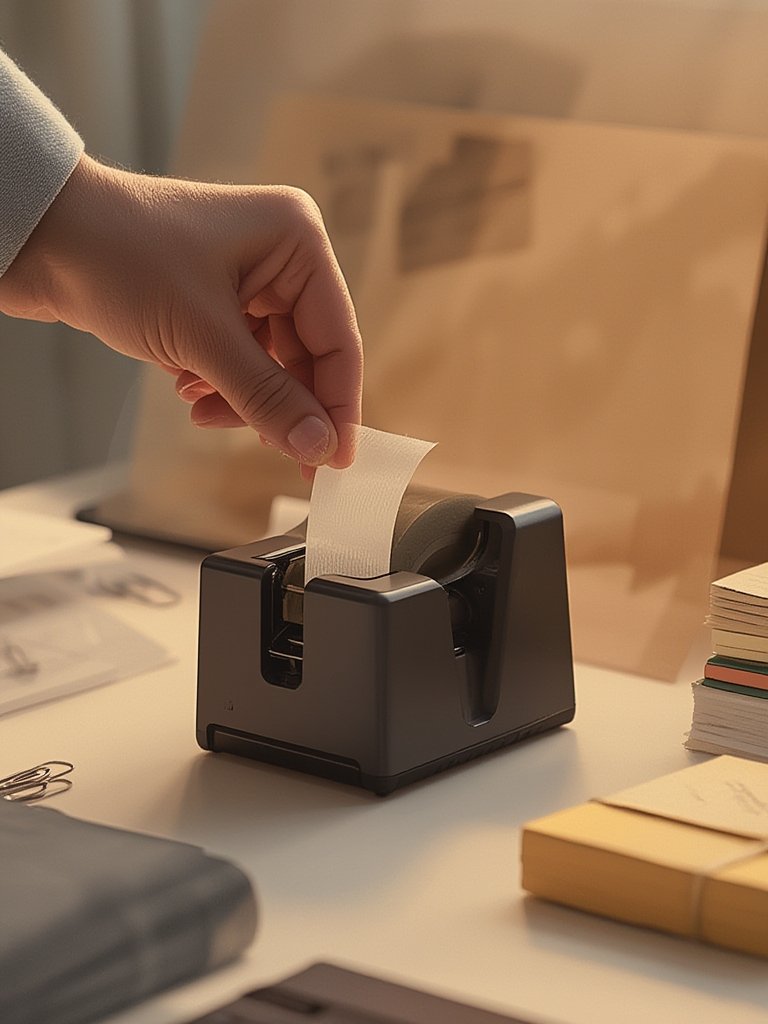 tape dispenser in action