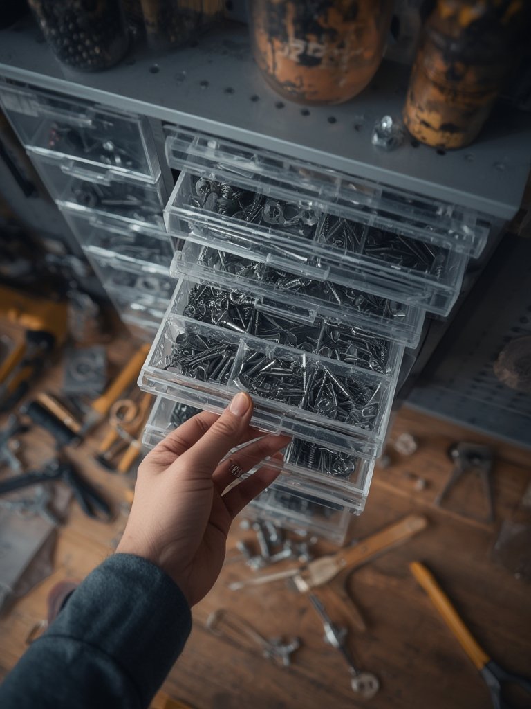 screw organizer in action