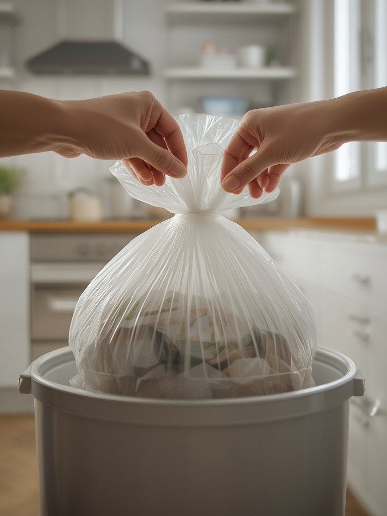 trash bags in action