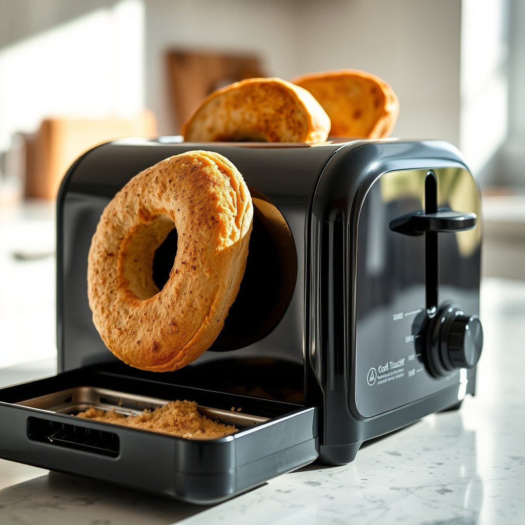 toaster black in action