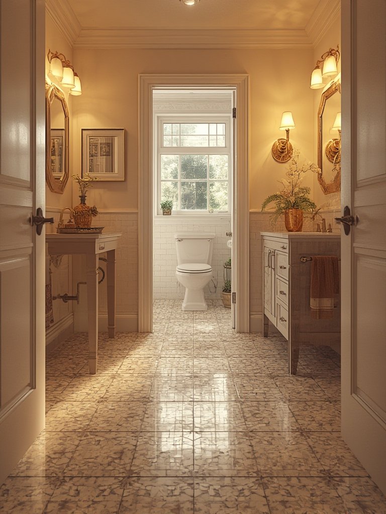 peel and stick floor tiles bathroom - Illustration 3