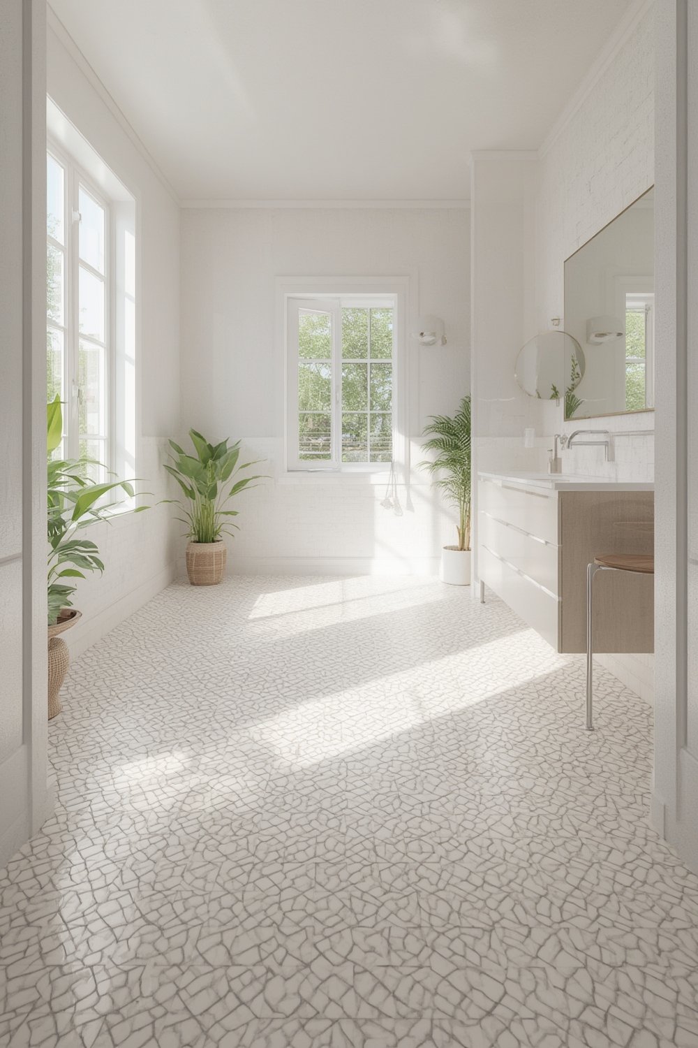 peel and stick floor tiles bathroom - Illustration 1