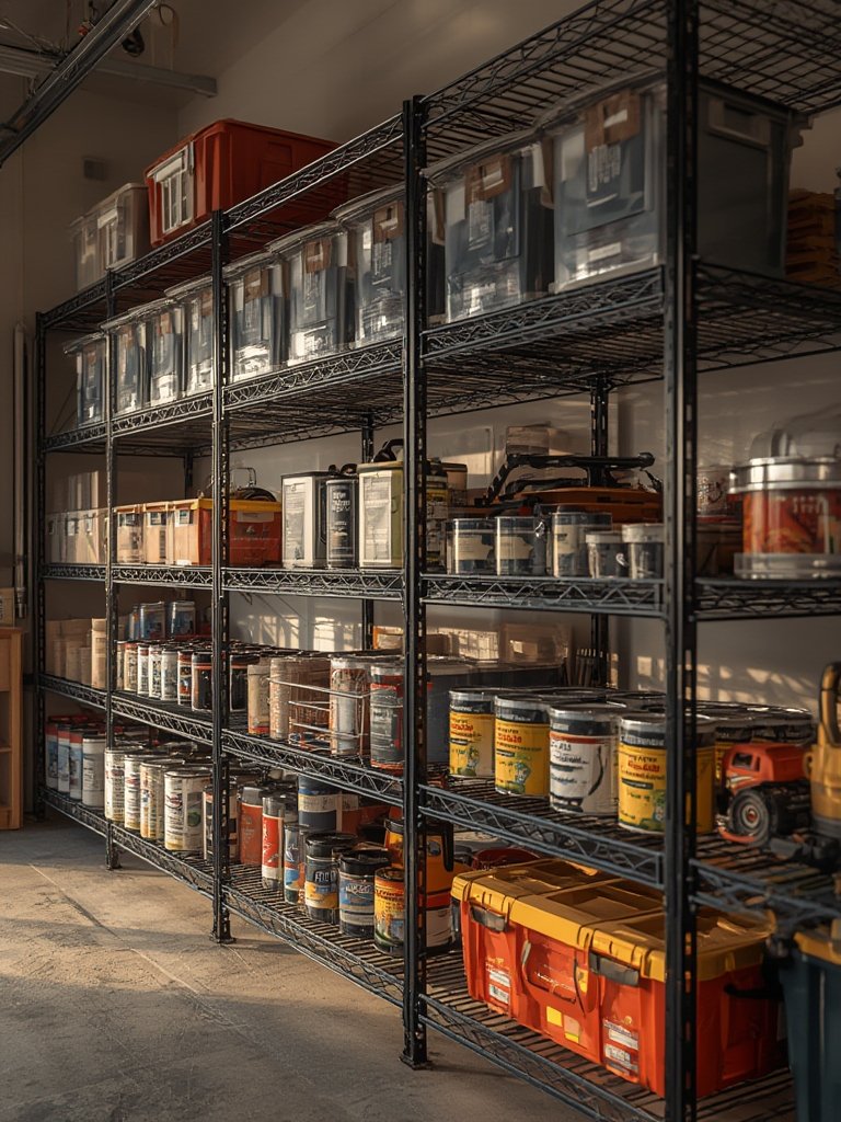 garage shelving in action