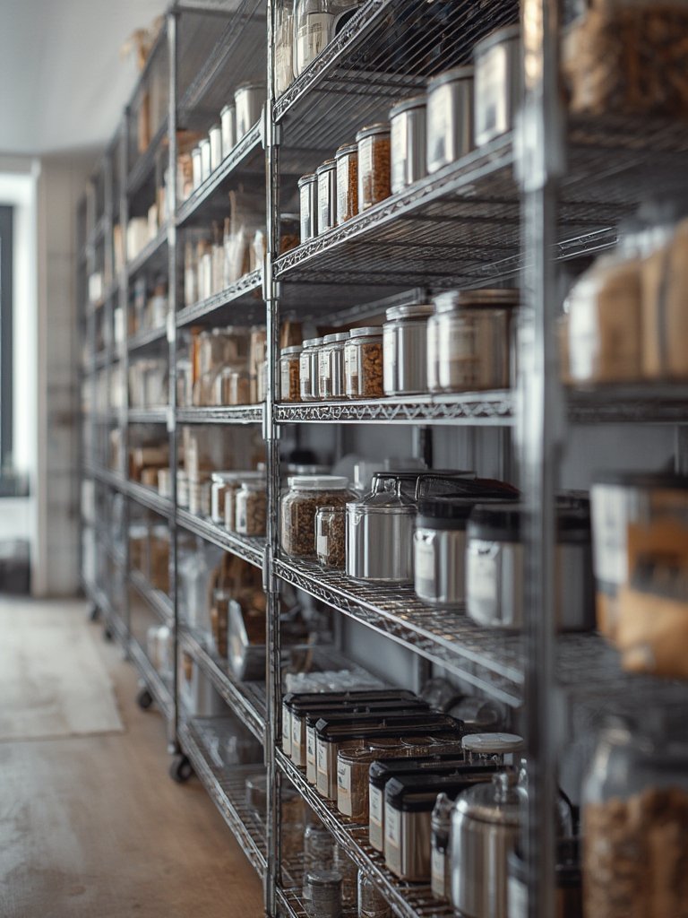 wire shelving in action